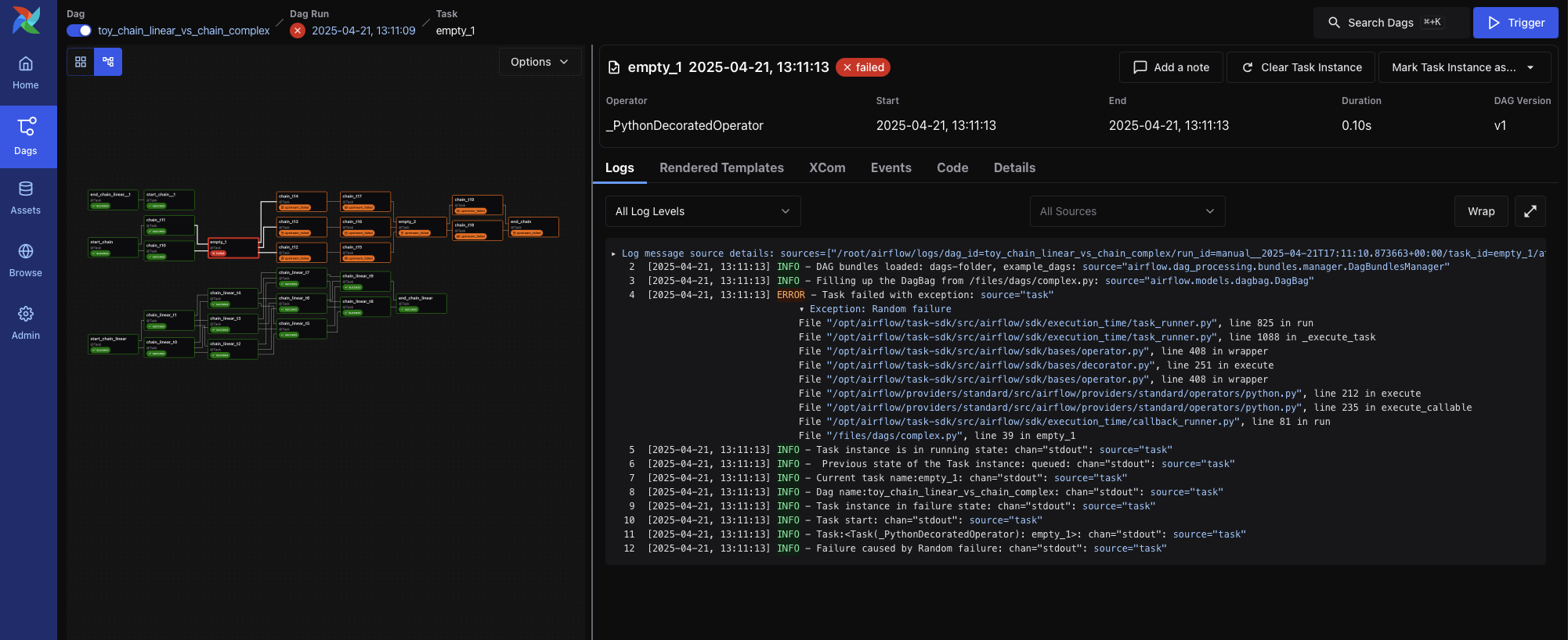 Task Logs (dark mode)